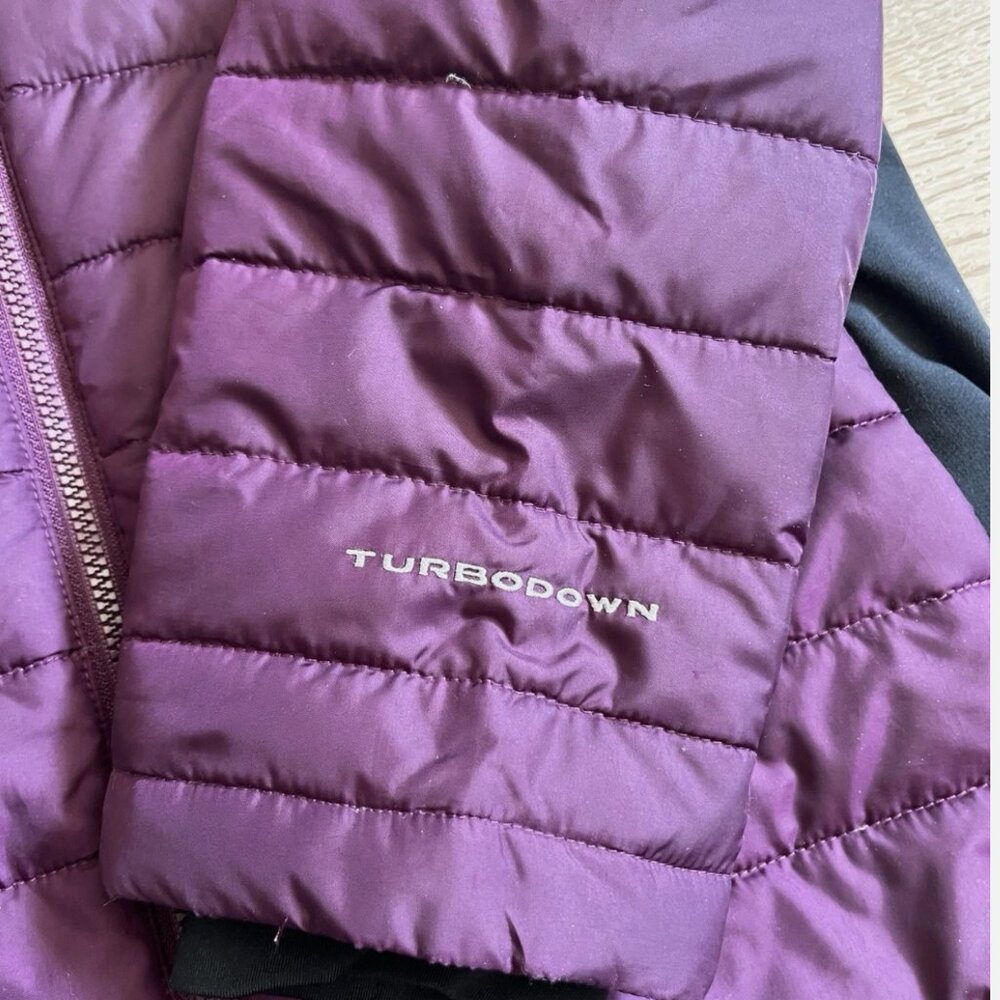 Columbia Jacket Women's Large Purple TurboDown 750TD Omni-Heat Zip Puffer Hooded - Picture 9 of 12
